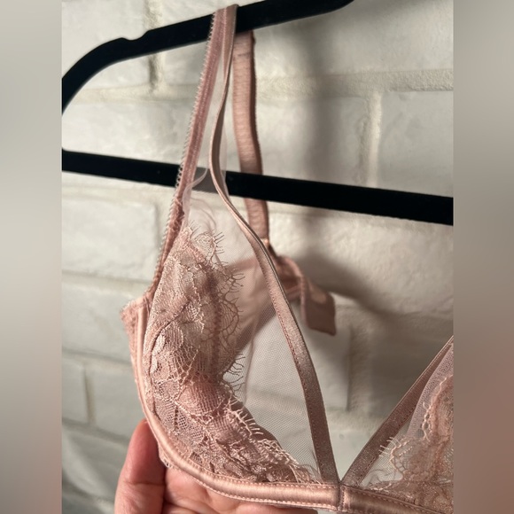 NWT Soma Breathtaking Unlined Lace Underwire Plunge Bra 32 B Adobe Rose #0388 - Picture 3 of 11